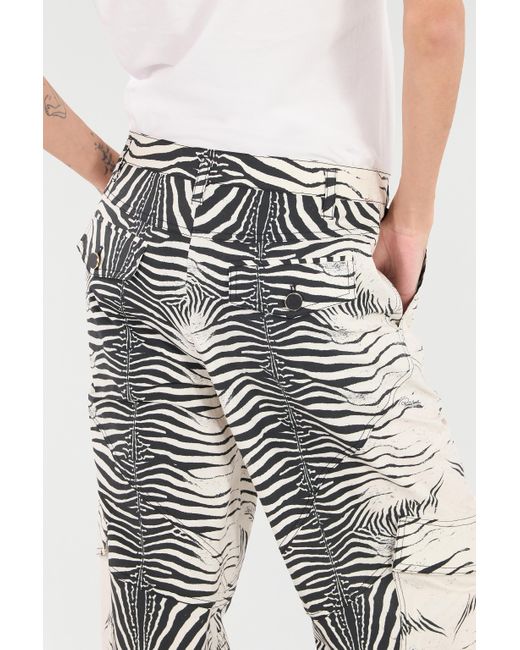 Roberto Cavalli Gray Stretch Cotton Pants With Tigress Print