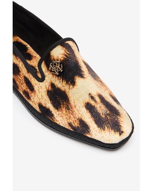 Roberto Cavalli Multicolor Cheetah Skin Flat Loafers