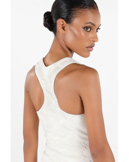 Roberto Cavalli White Dress With Wall Print