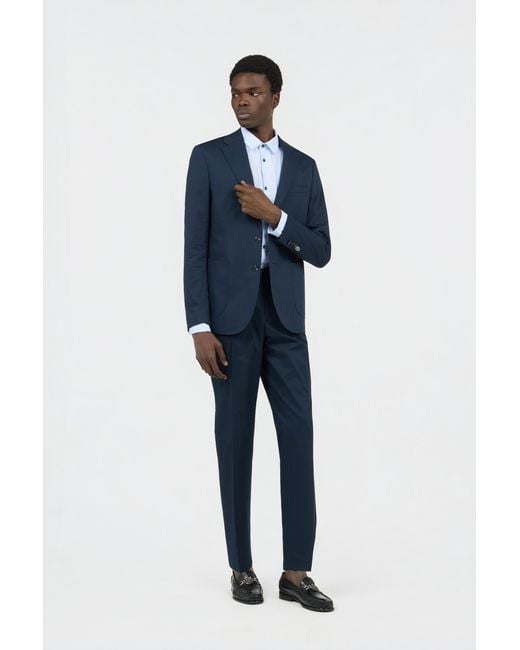 Roberto Cavalli Blue Cotton Suit for men