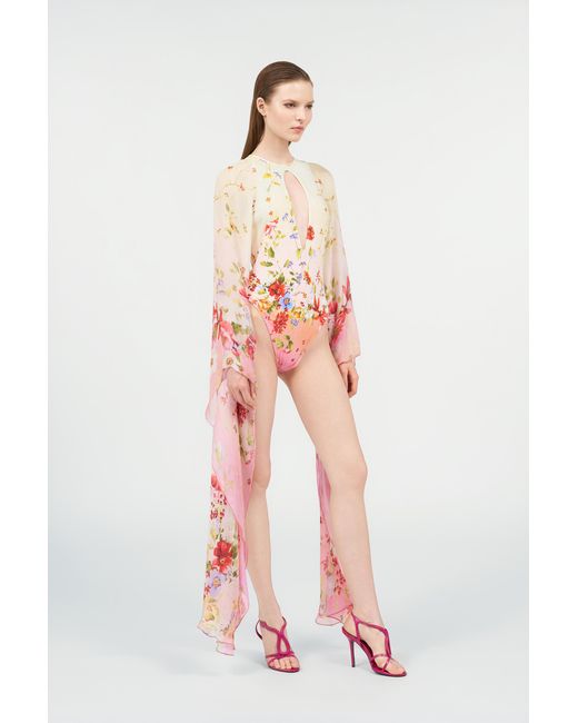 Roberto Cavalli White Miami Flowers One-Piece Swimsuit