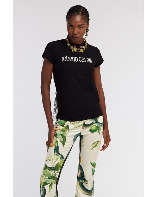 Roberto Cavalli Black Logo T-Shirt
