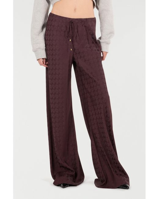 Roberto Cavalli Purple Loose Pants With Mirror Snake Monogram