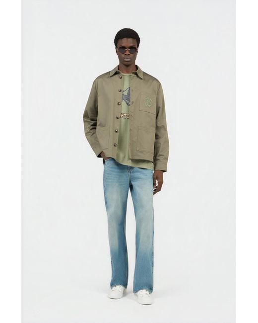 Roberto Cavalli Blue Light Wide-Leg Jeans With Monogram Rc for men
