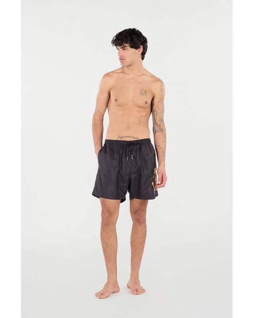 Roberto Cavalli Blue Monogram And Fang Swim Shorts for men