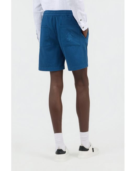 Roberto Cavalli Blue Pleated Bermuda Shorts for men