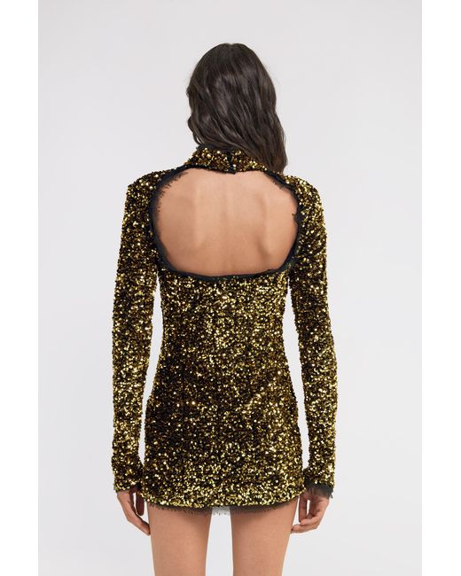 Roberto Cavalli Green Sequin Mini Dress