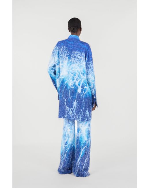 Roberto Cavalli Blue Stretto Di Messina Print Shirt