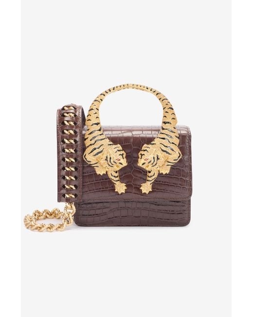 Roberto Cavalli Brown Medium Roar Bag