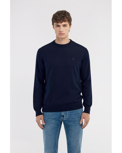 Roberto Cavalli Blue Crewneck Sweater With Rc for men