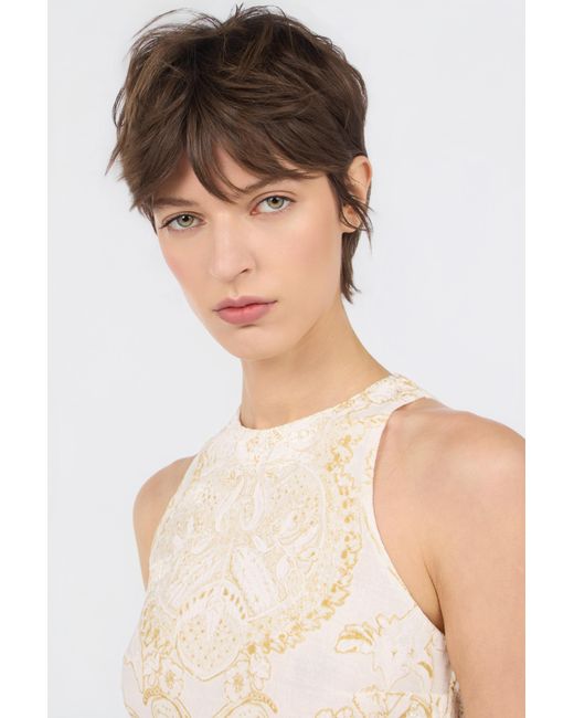 Roberto Cavalli White Ornamental Print Dress