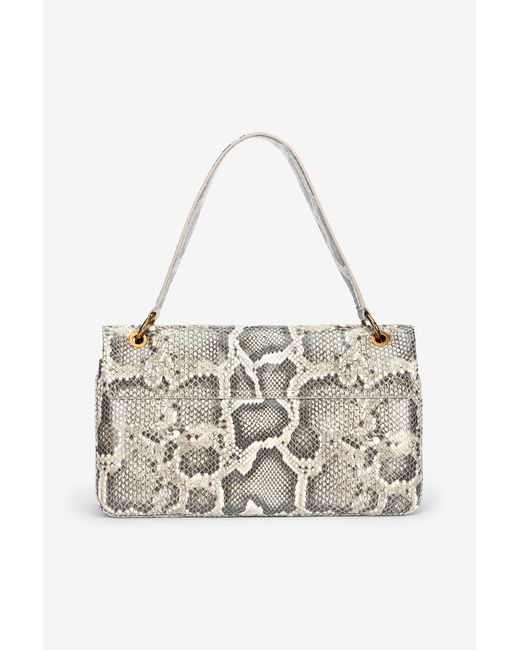 Bolso De Hombro Roccia Con Estampado Python Roberto Cavalli de color White