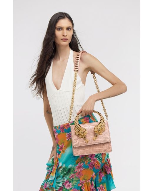 Roberto Cavalli Pink Large Roar Bag
