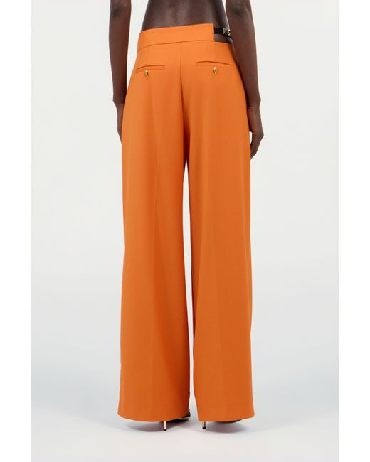 Roberto Cavalli Orange Wide-Leg Trousers With Cut-Out
