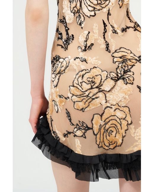 Roberto Cavalli White Floral Devoré Silk Dress Mini