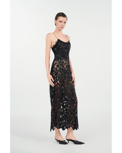 Roberto Cavalli Black Floral Lace Dress