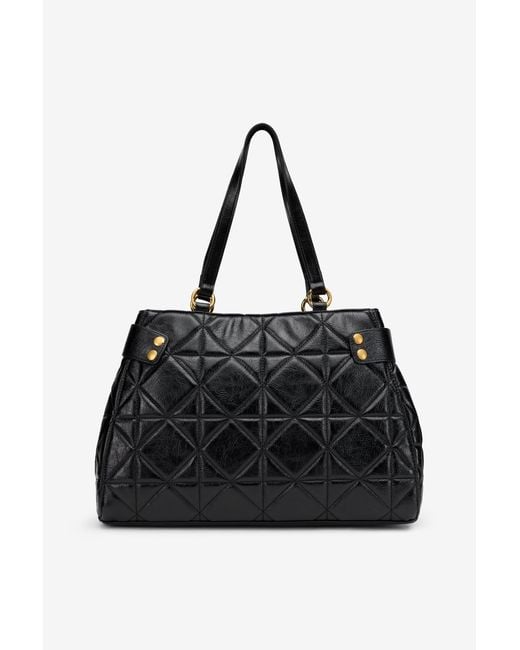 Roberto Cavalli Black Quilted Shoulder Bag