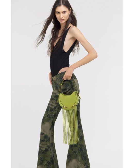 Roberto Cavalli Multicolor Fang Bag Shoulder Bag With Fringes