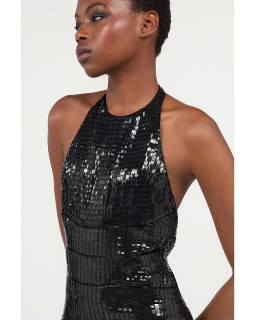 Roberto Cavalli Black Long Sequin Dress