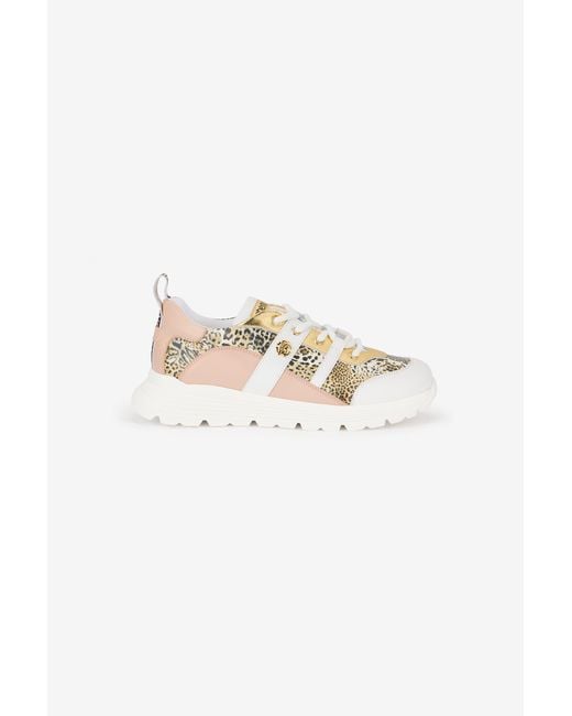 Roberto Cavalli Multicolor And Jaguar Sneakers With Logo