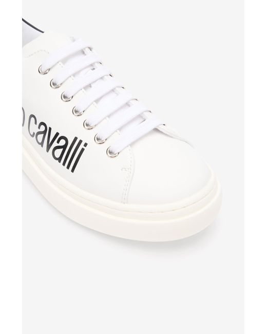 Roberto Cavalli Blue Sneaker With Logo Print