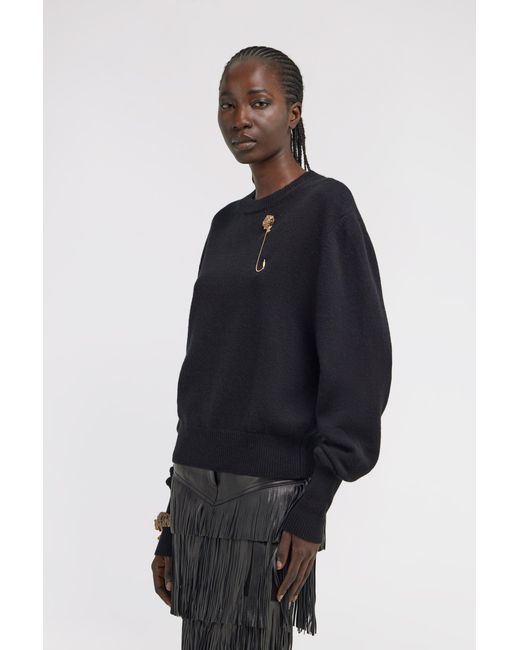 Roberto Cavalli Blue Cropped Knitted Sweater