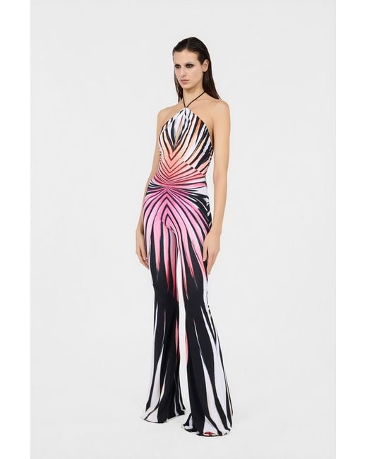 Roberto Cavalli Red Ray Of Paradise Print Jumpsuits