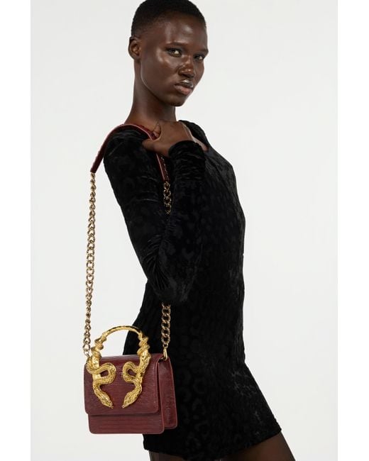 Borsa Bordeaux Con Serpenti di Roberto Cavalli in Multicolor