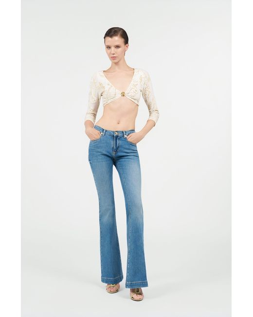 Roberto Cavalli Natural Ornamental Print Top