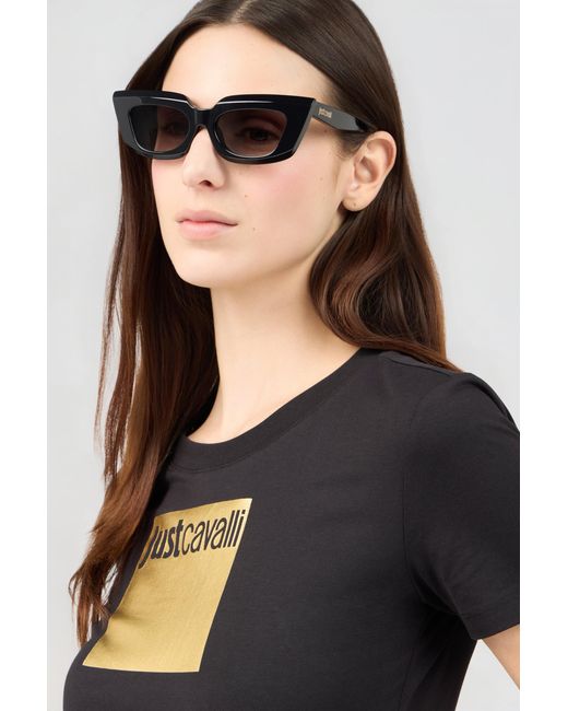Roberto Cavalli Black Statement Front Sunglasses