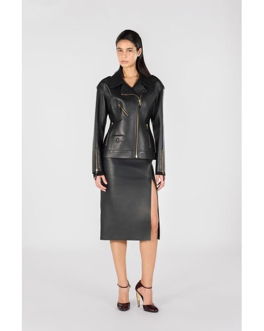 Roberto Cavalli Black Plain Midi Skirt