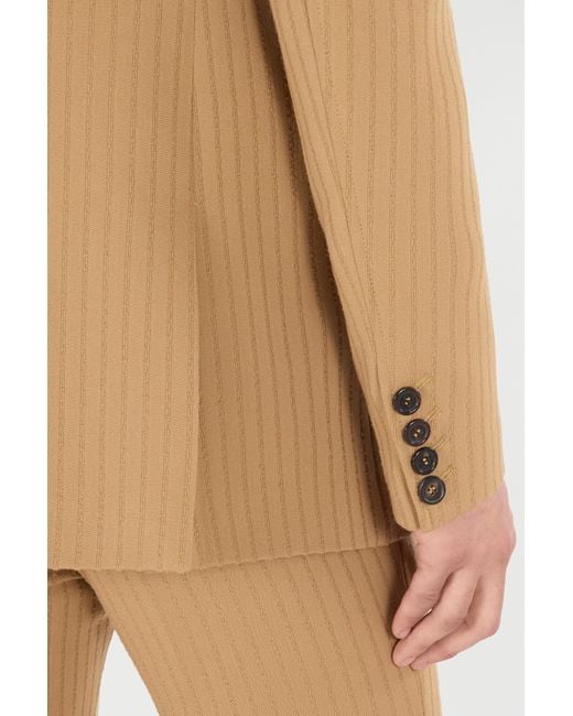 Roberto Cavalli Natural Striped Double-Breasted Jacket for men