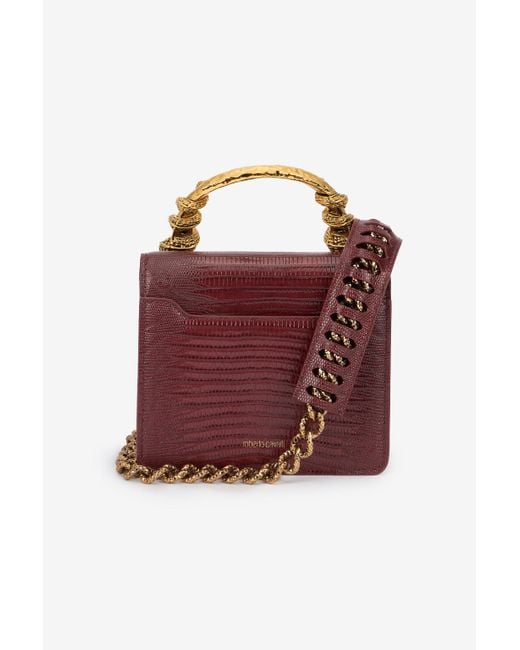 Borsa Bordeaux Con Serpenti di Roberto Cavalli in Multicolor
