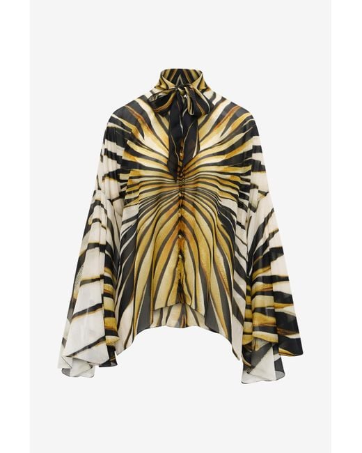 Roberto Cavalli Multicolor Ray Of Print Silk Shirt