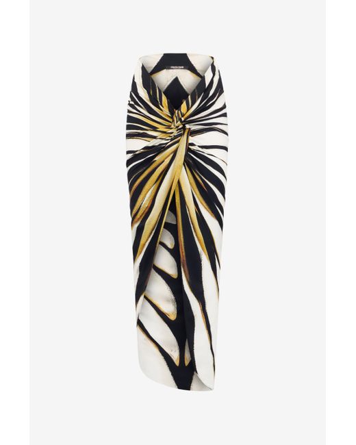 Roberto Cavalli White Ray Of Print Sarong