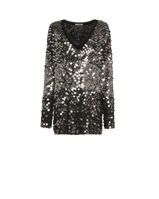 Pull À Sequins Brodés Roberto Cavalli en coloris Black
