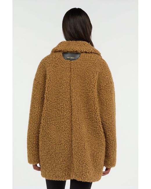 Roberto Cavalli Brown Teddy Coat With Leopard Lining