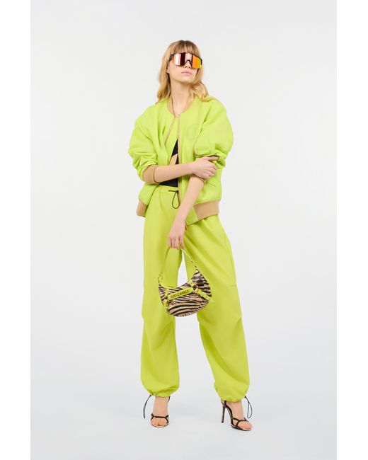 Roberto Cavalli Yellow Bomber Jacket With Jc Monogram