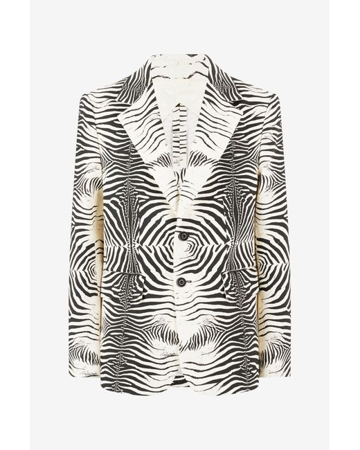 Roberto Cavalli Multicolor Zebra Print Jacket for men
