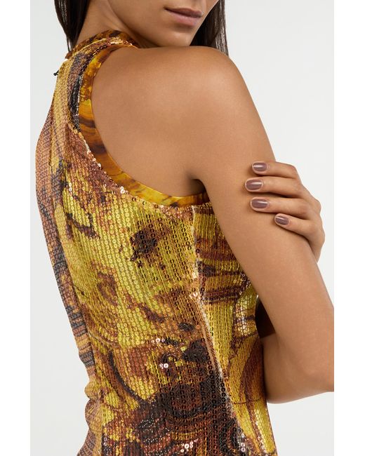 Roberto Cavalli Natural Tiger Eye Print Dress Mini
