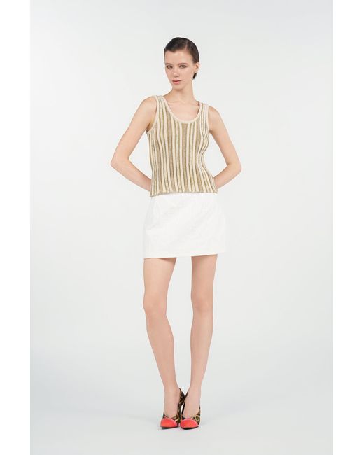 Roberto Cavalli White Mini Skirt