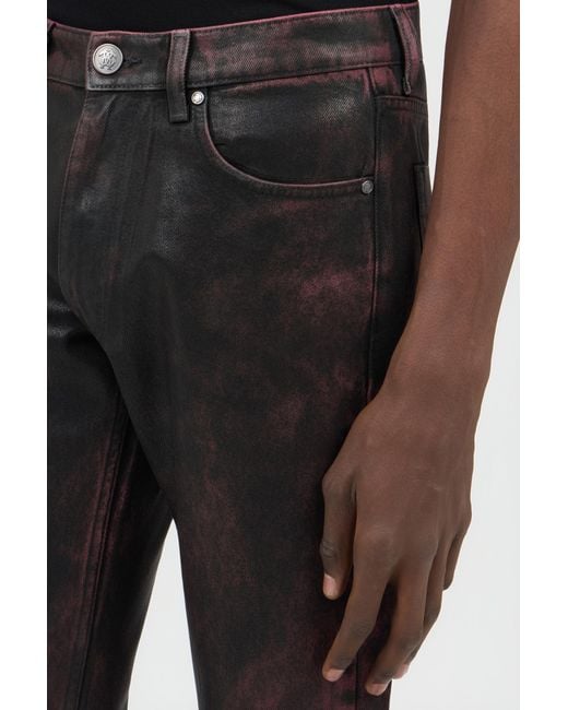 Roberto Cavalli Black Washed-Effect Coated Jeans for men