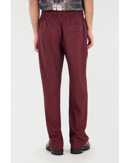 Roberto Cavalli Red Loose Virgin Wool Pants for men