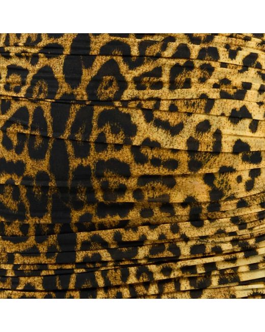 Roberto Cavalli Metallic Midi Dress With Jaguar Skin Print