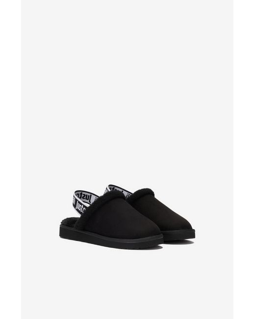 Roberto Cavalli Black Comfy Style Sabot Shoes