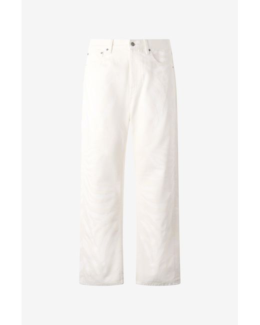 Roberto Cavalli White Printed Five-Pocket Pants for men