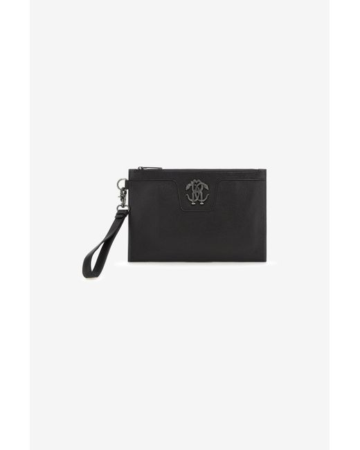 Roberto Cavalli Clutch With Monogram Rc in Black for Men Lyst UK