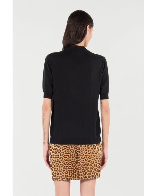 Suéter De Cuello Alto Con Monogram Rc Roberto Cavalli de color Black