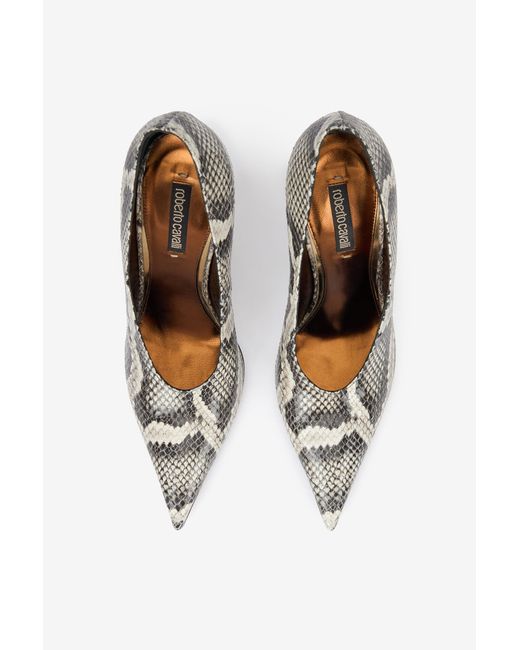 Roberto Cavalli Multicolor Pumps With Python Print