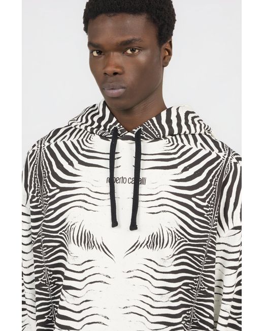Roberto Cavalli Multicolor Zebra Print Sweatshirt for men